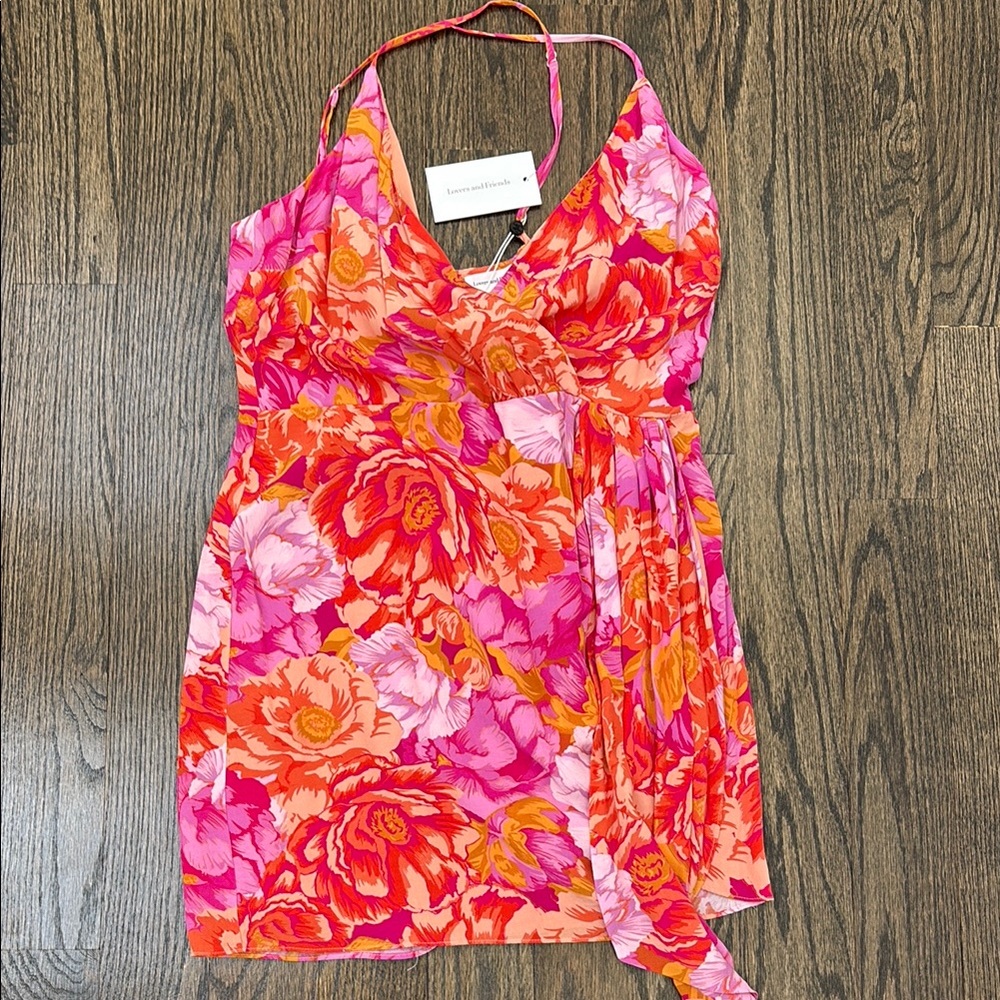 Lovers and friends Vibrant Floral Wrap Dress